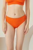 Turuncu Reps Yüksek Bel Tek Alt Bikini thumbnail 1