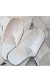 50 Çift Otel Terliği Ovarlok Terlik Tek Kullanımlık Terlik thumbnail 2