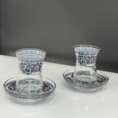 ÇİNİ DESEN 2'Lİ ÇAY BARDAK NO:6 - 2