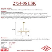Eray Aydınlatma Opal Camlı 6lı Eskitme Avize - 4