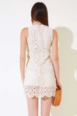 Dantelli Mini Elbise Bej thumbnail 3