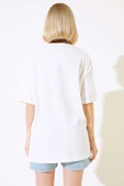 Leopar Baskılı T-shirt Ekru - 3