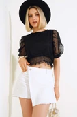 Beli Gipeli Tül Bluz Siyah thumbnail 2