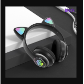 Kablosuz Kedi Kulaklık Işıklı Kulaküstü Mikrofonlu Bluetooth Hafıza Kartı Girişli Çocuk Kulaklığı thumbnail 1