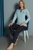Kalp Nakışlı Pijama Takımı Mint thumbnail 1