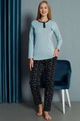 Kalp Nakışlı Pijama Takımı Mint thumbnail 2