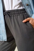 Bel Ve Bilek Lastikli Jogger Pantolon Füme - 4
