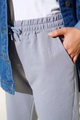 Bel Ve Bilek Lastikli Jogger Pantolon Kayrak Grisi - 4