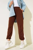 Bel Ve Bilek Lastikli Jogger Pantolon Kahve - 1