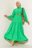 Hasır Kemerli Yarım Düğmeli Elbise Benetton thumbnail 1