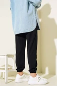 Bel Ve Bilek Lastikli Jogger Pantolon Siyah - 3