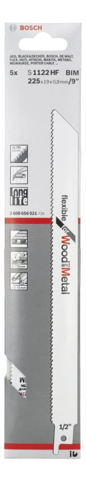 Bosch - Flexible Serisi Ahşap Ve Metal için Panter Testere Bıçağı S 1122 HF - 5'li thumbnail 2