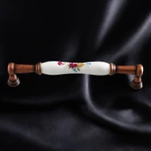 Termessos Gerçek Porselen Eskitme Antik Bakır 160 mm Mobilya Mutfak Dolap Kulpu Kulbu Kulpları thumbnail 5