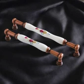 Termessos Gerçek Porselen Eskitme Antik Bakır 160 mm Mobilya Mutfak Dolap Kulpu Kulbu Kulpları thumbnail 4