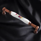 Termessos Gerçek Porselen Eskitme Antik Bakır 160 mm Mobilya Mutfak Dolap Kulpu Kulbu Kulpları thumbnail 7