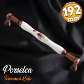 Termessos Gerçek Porselen Eskitme Antik Bakır 192 mm Mobilya Mutfak Dolap Kulpu Kulbu Kulpları - 1