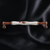 Termessos Gerçek Porselen Eskitme Antik Bakır 192 mm Mobilya Mutfak Dolap Kulpu Kulbu Kulpları - 5