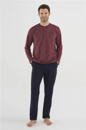 Mod Erkek Mürdüm Uzun Kol Pijama Takım 3745 thumbnail 1