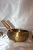 Pirinç Meditasyon Çanı Yoga Çanı Tibet Çanağı Singing Bowl 17 Cm 7 Element Minderli thumbnail 3