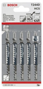 Bosch - Hızlı Kesim Serisi Ahşap İçin T 244 D Dekupaj Testeresi Bıçağı - 5'Li Paket thumbnail 2