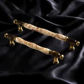 Afrodisyas Gerçek Porselen Eskitme Antik Kahve 160 mm Mobilya Mutfak Dolap Kulpu Kulbu Kulpları thumbnail 4