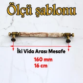 Afrodisyas Gerçek Porselen Eskitme Antik Kahve 160 mm Mobilya Mutfak Dolap Kulpu Kulbu Kulpları thumbnail 2