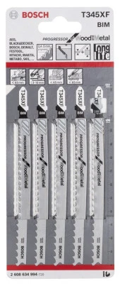 Bosch - Ahşap Ve Metal İçin T 345 XF Dekupaj Testeresi Bıçağı - 5'Li Paket thumbnail 2