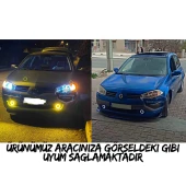 Renault Megane 2 2003-2008 Uyumlu Üniversal Mercekli Angel Sis Farı Metal Su Geçirmez 76 mm Turuncu Halkalı Gündüz Farı Angel Eyes 2 Adet thumbnail 3