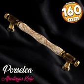 Afrodisyas Gerçek Porselen Eskitme Antik Kahve 160 mm Mobilya Mutfak Dolap Kulpu Kulbu Kulpları thumbnail 1