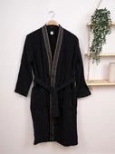 %100 Pamuk Yetişkin Unisex Desenli Kutulu Bornoz - 3