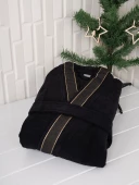 %100 Pamuk Yetişkin Unisex Desenli Kutulu Bornoz - 2
