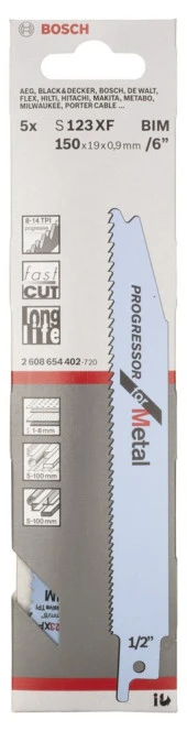 Bosch - Progressor Serisi Metal için Panter Testere Bıçağı S 123 XF - 5'li thumbnail 2