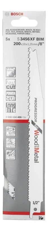 Bosch - Progressor Serisi Ahşap Ve Metal için Panter Testere Bıçağı S 3456 XF - 5'li thumbnail 2