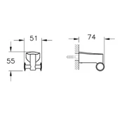 VitrA Base 800 A44085 İkili Askı, Krom thumbnail 2