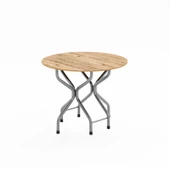 Eportatif Mutfak Masa Sandalye Takımı Bahçe Yemek Masa Seti Yuvarlak Çam 1387 thumbnail 4