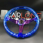 Şeffaf Mavi Direksiyon Momo 35cm Kabarcıklı Direksiyon A+ Süper Ürün - 1