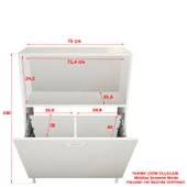 MODİLAYN Lidya 75x100 Renkli Ve Beyaz Bölmeli Çamaşır ve Erzak Dolabı - 6