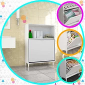 MODİLAYN Lidya 75x100 Renkli Ve Beyaz Bölmeli Çamaşır ve Erzak Dolabı - 1