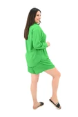 Kadın Büyük Beden Uzun Kollu Şortlu İkili Takım 8127-25 - 5