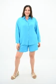 Kadın Büyük Beden Uzun Kollu Şortlu İkili Takım 8127-25 - 7