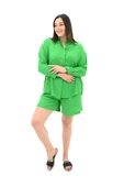 Kadın Büyük Beden Uzun Kollu Şortlu İkili Takım 8127-25 - 3