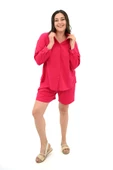 Kadın Büyük Beden Uzun Kollu Şortlu İkili Takım 8127-25 - 12