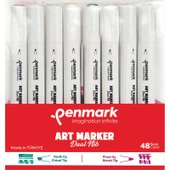 Penmark Art Marker Dual Nib Fırça Uç + Kesik Uç 48 Renk Set (Yerli Üretim) - 2