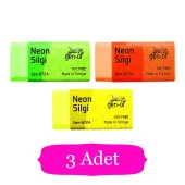 Gen-Of No:24 Pvc Free Orta Boy Neon Silgi (GEN-6724) 3 Adet thumbnail 1