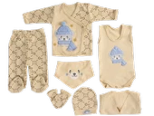 %100 Organik Pamuk Bebek Takımı Hastane Çıkışı Yenidoğan Set 8 Parça - 1
