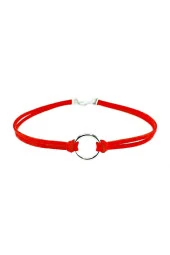Kırmızı Renk Kadın Süet Round Choker - 1