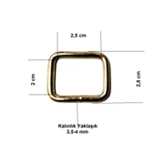 2,5 cm Kare Metal Halka, Çanta Sapı İçin Kare Halka 5 Adet - 3