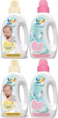Uni Baby Yeni Doğan Çamaşır Deterjanı/Sabunu 1500ML (Sarı) + Yumuşatıcı 1500ML Hassas Ciltler İçin/Hipoalerjenik (Pembe) Karma (4 Lü Set) - 1