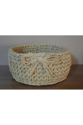 KAĞIT İPLİK DEKORATİF SEPET DÜZENLEYİCİ HASIR Sepet - 1