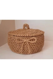 Çok Amaçlı Düzenleyici Sepet Kağıt İplik El Yapımı Sepet - 1